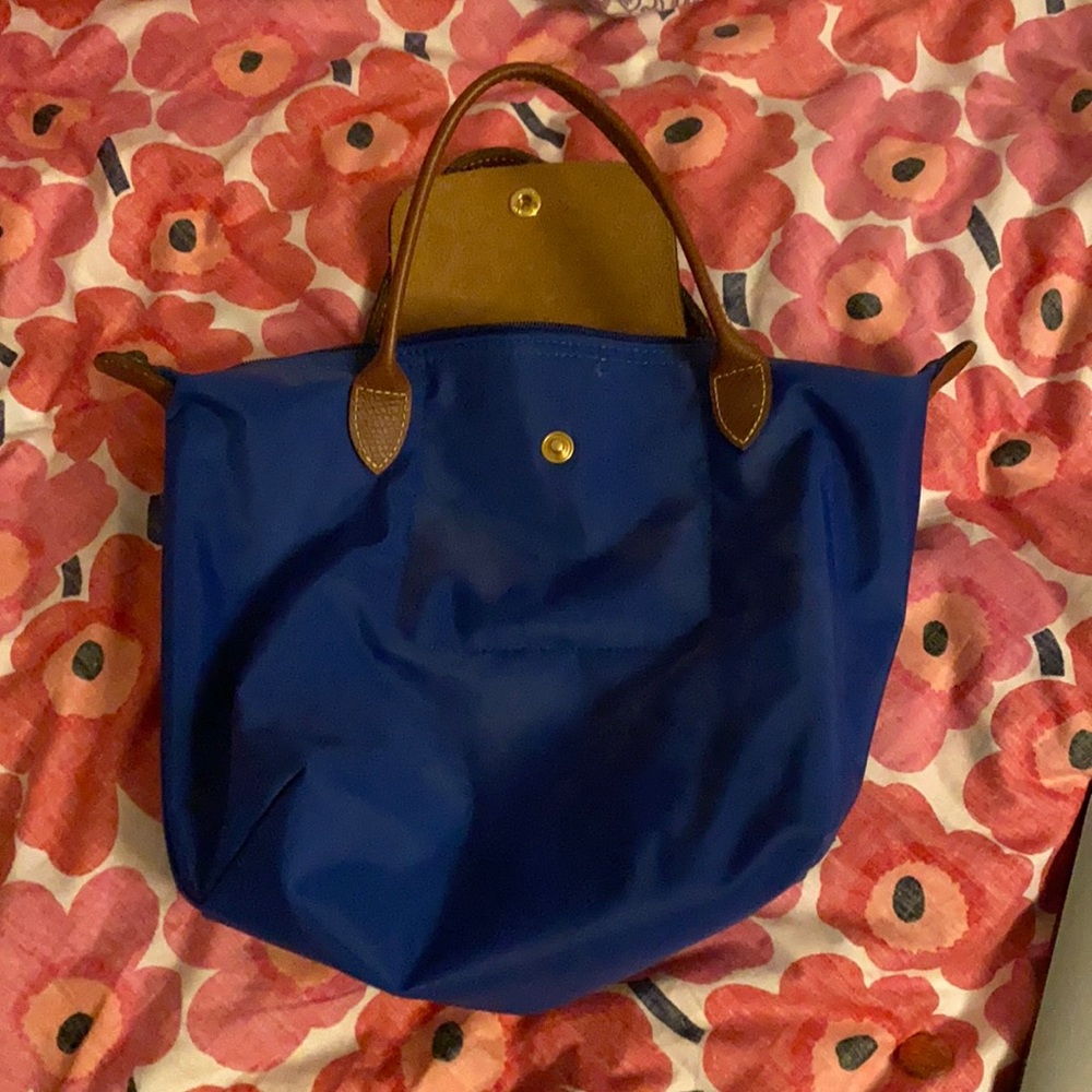 royal blue long champ bag